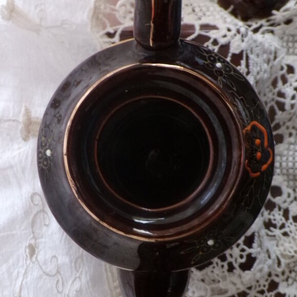 Vintage Japanese Red Ware Hand-painted  Teapot - Picture 6 of 13